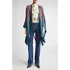 Etro Paisley Print Cape In Blue