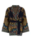 Etro Paisley Print Cape In Black