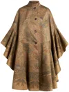 Etro , Paisley Cape, Woman, Grey, Size 40 In Neutrals