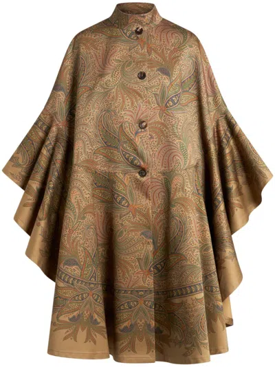 Etro , Paisley Cape, Woman, Grey, Size 40 In Grau