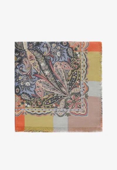Etro Paisley Print Cashmere Blend Scarf In Multi