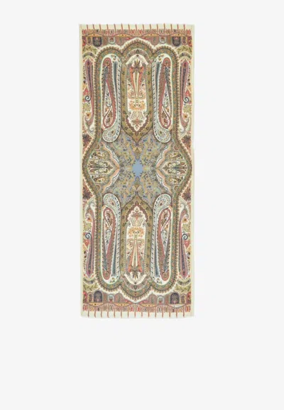 Etro Paisley Print Cashmere Scarf In Multi