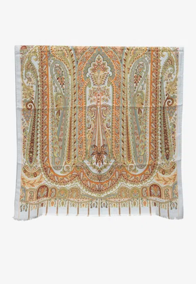 Etro Paisley Print Cashmere Scarf In Multi