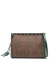 Etro Detachable Strap Rectangular Clutch Bag In Brown