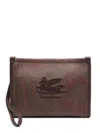 Etro Paisley-print Clutch Bag In Brown