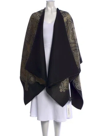 Pre-owned Etro Paisley Print Coat In Black/metallic
