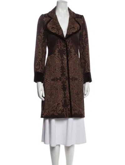 Pre-owned Etro Paisley Print Coat In Brown