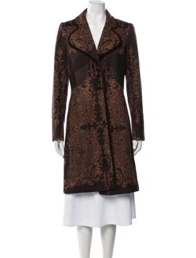 Pre-owned Etro Paisley Print Coat In Brown