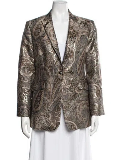 Pre-owned Etro Paisley Print Coat In Neutrals