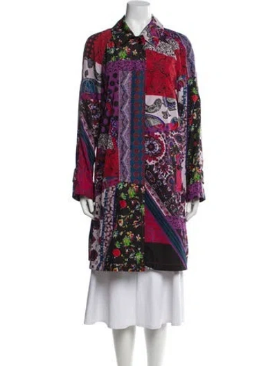 Pre-owned Etro Paisley Print Coat In Red