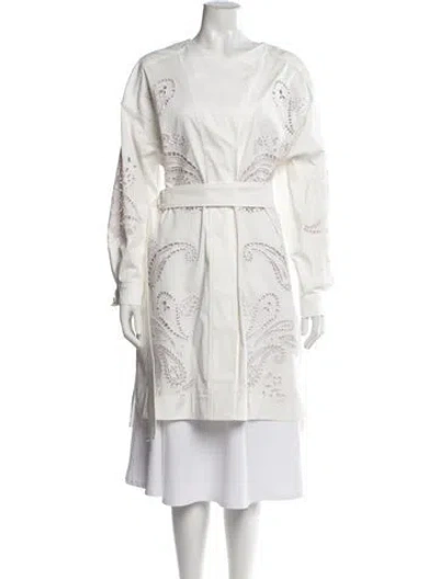 Pre-owned Etro Paisley Print Coat In White