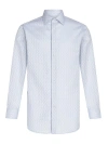 Etro Micro Paisley Jacquard Shirt In Blue