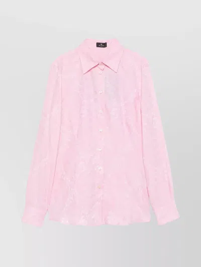 Etro Figure-hugging Paisley Jacquard Shirt In Pink