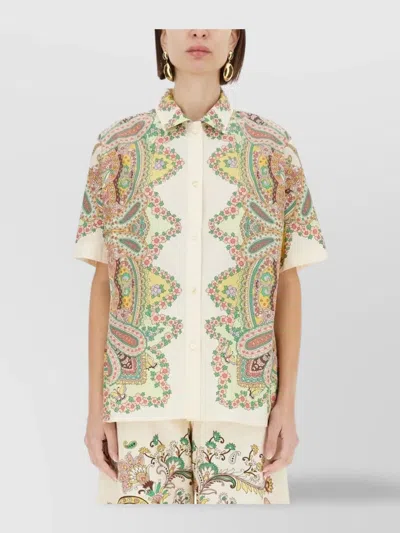 ETRO PAISLEY PRINT COLLARED NECK SHORT SLEEVES SHIRT