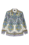 Etro Paisley Cotton And Silk Shirt In Stampa F.do Bianco