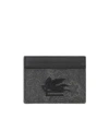 Etro Paisley-print Cotton-blend Cardholder In Black