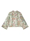 Etro Girls Green Cotton Paisley Print Blouse In Green