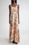 Etro Paisley Print Cotton Maxi Dress In Pink