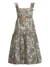 Etro Paisley-print Cotton Midi Dress In 中性色