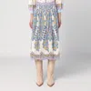 Etro Paisley Print Cotton Midi Skirt In Multicolor