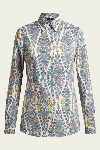 Etro Stretch Cotton Paisley Button-front Shirt