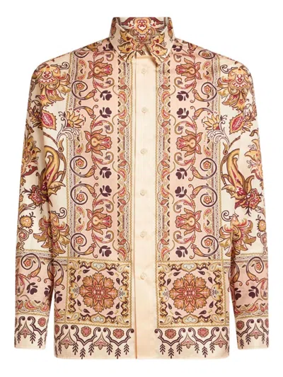 Etro Paisley Print Cotton Shirt In Multi