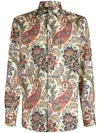 Etro Printed Cotton Shirt In Neutrals