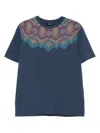 Etro Paisley-print Cotton T-shirt In Blue