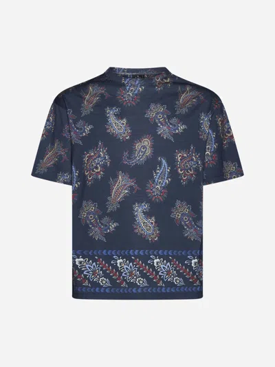 Etro Paisley-print Cotton T-shirt In Green