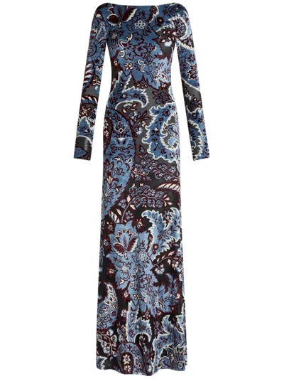 ETRO PAISLEY-PRINT CREPE MAXI DRESS