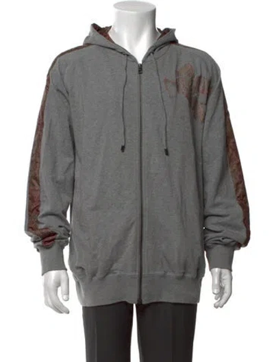 Pre-owned Etro Paisley Print Crew Neck Hoodie In Grey