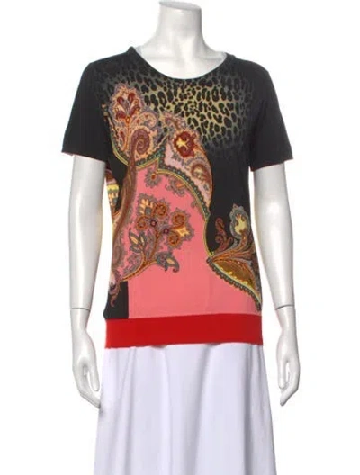 Pre-owned Etro Paisley Print Crew Neck Sweater In Black