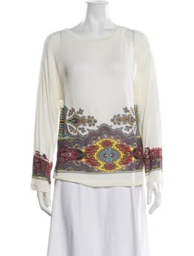 Pre-owned Etro Paisley Print Crew Neck Sweater In Neutrals
