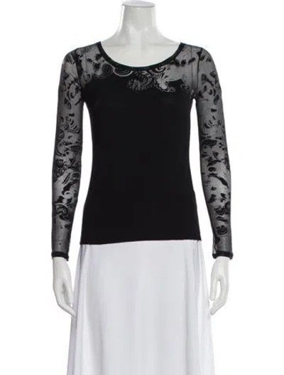 Pre-owned Etro Paisley Print Crew Neck Top In Black