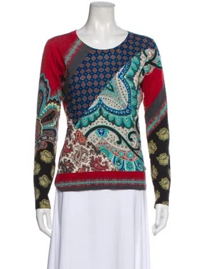 Pre-owned Etro Paisley Print Crew Neck Top In Multi