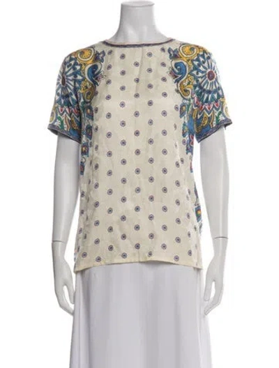 Pre-owned Etro Paisley Print Crew Neck Top In Multi