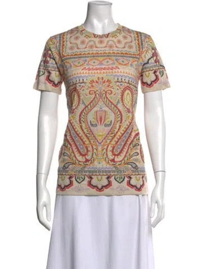 Pre-owned Etro Paisley Print Crew Neck Top In Neutrals