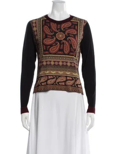 Pre-owned Etro Paisley Print Crew Neck Top In Orange