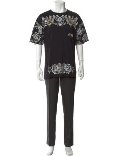 Pre-owned Etro Paisley Print Crew Neck T-shirt In Black