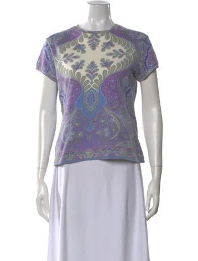Pre-owned Etro Paisley Print Crew Neck T-shirt In Multi