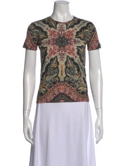 Pre-owned Etro Paisley Print Crew Neck T-shirt In Pink