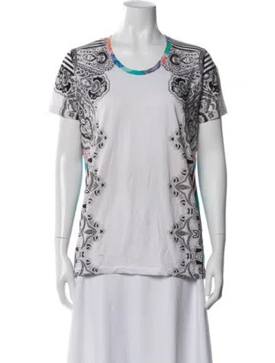 Pre-owned Etro Paisley Print Crew Neck T-shirt In White