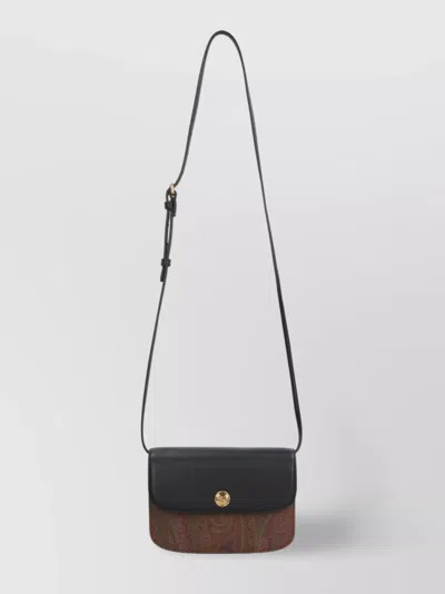 Etro Paisley Print Crossbody Bag With Leather Accents