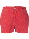 Etro Women Paisley Print Shorts In Rot