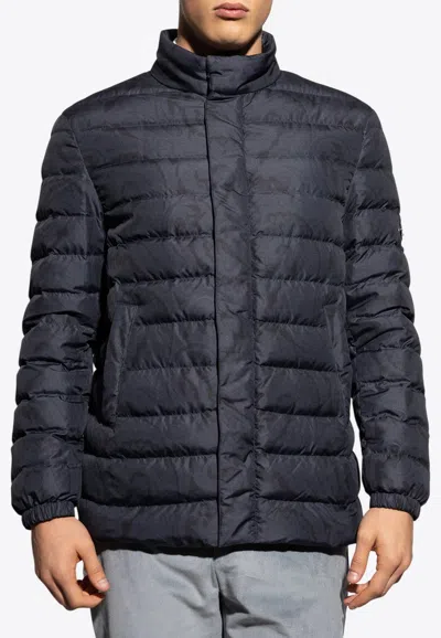 Etro Paisley Print Down Jacket In Blue