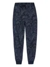 Etro Paisley-print Drawstring Sweatpants In Blue