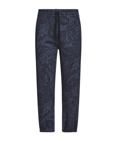 Etro Paisley Print Drawstring Track Pants In Black