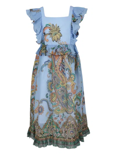 Etro Kids' Paisley-print Dress In Blue