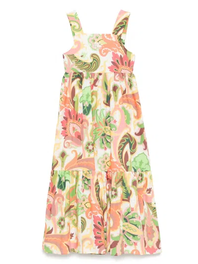 Etro Kids' Paisley-print Dress In Orange