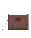 Etro Large Paisley Pouch In Red